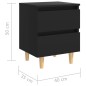 vidaXL Mesita de noche patas de madera pino maciza negro 40x35x50 cm vidaXL Mesita de noche patas de madera pino maciza negro 40x35x50 cm