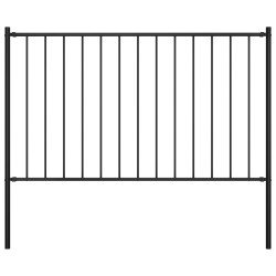 vidaXL Panel de valla y postes acero recubrimiento polvo negro 1,7x1 m