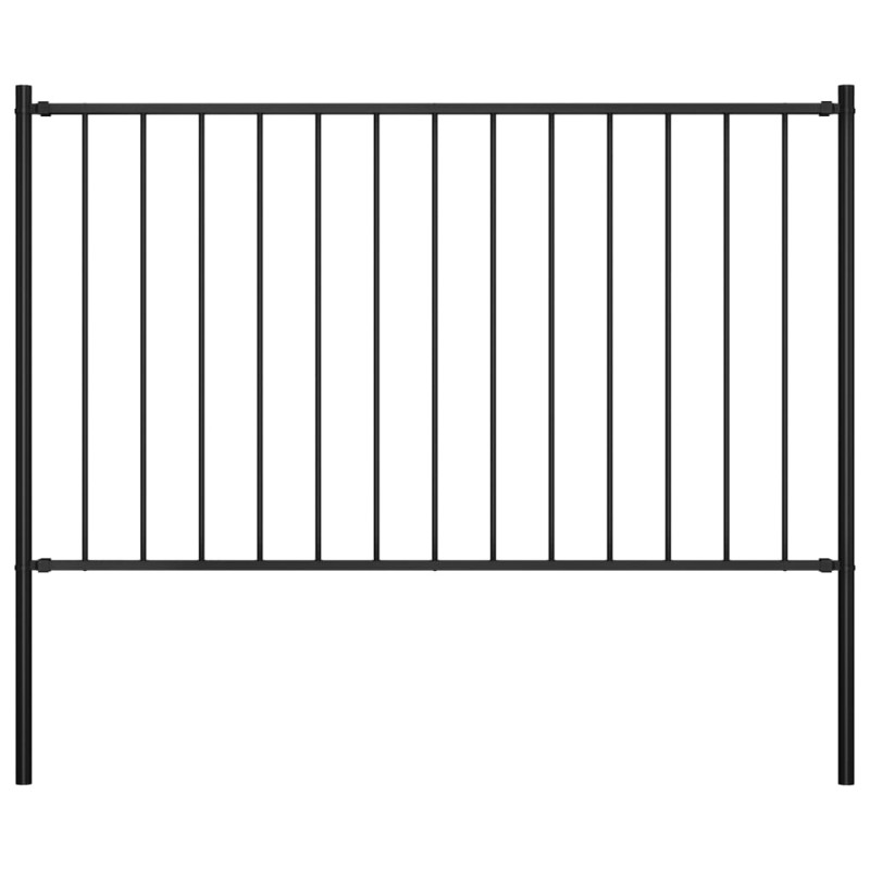 vidaXL Panel de valla y postes acero recubrimiento polvo negro 1,7x1 m vidaXL Panel de valla y postes acero recubrimiento polvo negro 1,7x1 m