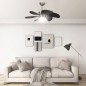 vidaXL Ventilador de techo con lámpara marrón oscuro 76 cm
