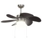 vidaXL Ventilador de techo con lámpara marrón oscuro 76 cm