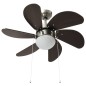 vidaXL Ventilador de techo con lámpara marrón oscuro 76 cm