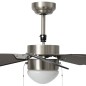 vidaXL Ventilador de techo con lámpara marrón oscuro 76 cm