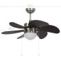 vidaXL Ventilador de techo con lámpara marrón oscuro 76 cm