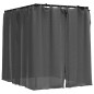 vidaXL Tumbona doble con cortinas laterales y toldo gris antracita vidaXL Tumbona doble con cortinas laterales y toldo gris antracita
