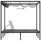 vidaXL Tumbona doble con cortinas laterales y toldo gris antracita vidaXL Tumbona doble con cortinas laterales y toldo gris antracita