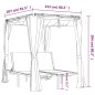 vidaXL Tumbona doble con cortinas laterales y toldo gris antracita vidaXL Tumbona doble con cortinas laterales y toldo gris antracita