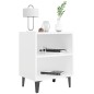 vidaXL Mesita de noche con patas de metal blanca 40x30x50 cm vidaXL Mesita de noche con patas de metal blanca 40x30x50 cm