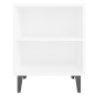 vidaXL Mesita de noche con patas de metal blanca 40x30x50 cm vidaXL Mesita de noche con patas de metal blanca 40x30x50 cm