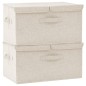 vidaXL Cajas de almacenaje 2 unidades tela color crema 50x30x25 cm vidaXL Cajas de almacenaje 2 unidades tela color crema 50x30x25 cm