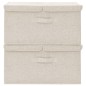 vidaXL Cajas de almacenaje 2 unidades tela color crema 50x30x25 cm vidaXL Cajas de almacenaje 2 unidades tela color crema 50x30x25 cm