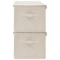 vidaXL Cajas de almacenaje 2 unidades tela color crema 50x30x25 cm vidaXL Cajas de almacenaje 2 unidades tela color crema 50x30x25 cm