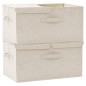 vidaXL Cajas de almacenaje 2 unidades tela color crema 50x30x25 cm vidaXL Cajas de almacenaje 2 unidades tela color crema 50x30x25 cm