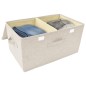 vidaXL Cajas de almacenaje 2 unidades tela color crema 50x30x25 cm vidaXL Cajas de almacenaje 2 unidades tela color crema 50x30x25 cm