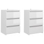 vidaXL Mesitas de noche 2 uds contrachapada blanco brillo 40x35x62,5cm vidaXL Mesitas de noche 2 uds contrachapada blanco brillo 40x35x62,5cm