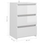 vidaXL Mesitas de noche 2 uds contrachapada blanco brillo 40x35x62,5cm vidaXL Mesitas de noche 2 uds contrachapada blanco brillo 40x35x62,5cm