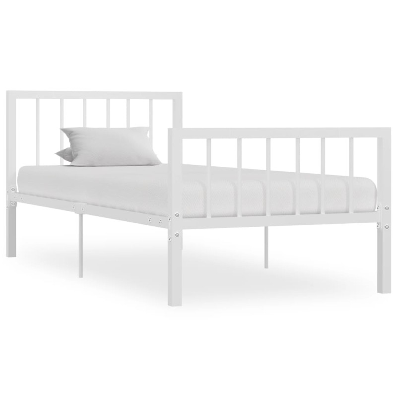 vidaXL Estructura de cama de metal blanco 90x200 cm
