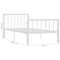 vidaXL Estructura de cama de metal blanco 90x200 cm