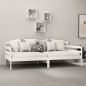 vidaXL Sofá cama con colchón madera de pino maciza blanco 90x200 cm vidaXL Sofá cama con colchón madera de pino maciza blanco 90x200 cm