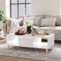 vidaXL Mesa de centro madera contrachapada blanco brillo 103,5x60x35cm vidaXL Mesa de centro madera contrachapada blanco brillo 103,5x60x35cm