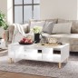 vidaXL Mesa de centro madera contrachapada blanco brillo 103,5x60x35cm vidaXL Mesa de centro madera contrachapada blanco brillo 103,5x60x35cm