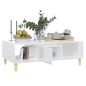 vidaXL Mesa de centro madera contrachapada blanco brillo 103,5x60x35cm vidaXL Mesa de centro madera contrachapada blanco brillo 103,5x60x35cm