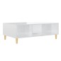 vidaXL Mesa de centro madera contrachapada blanco brillo 103,5x60x35cm vidaXL Mesa de centro madera contrachapada blanco brillo 103,5x60x35cm
