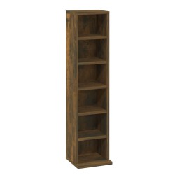 vidaXL Estantería de CD madera contrachapada roble ahumado 21x20x88 cm