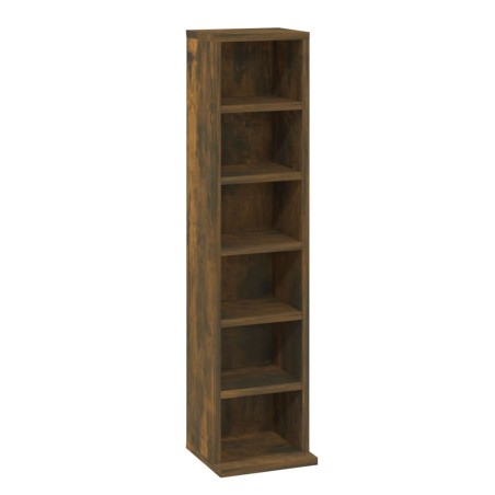 vidaXL Estantería de CD madera contrachapada roble ahumado 21x20x88 cm