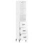 vidaXL Aparador alto madera contrachapada blanco brillo 34,5x34x180 cm