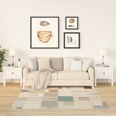 vidaXL Mesa auxiliar 2 uds madera maciza de pino blanco 50x50x49 cm