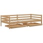 vidaXL Sofá cama con cajones madera pino maciza miel 90x200 cm vidaXL Sofá cama con cajones madera pino maciza miel 90x200 cm