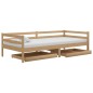 vidaXL Sofá cama con cajones madera pino maciza miel 90x200 cm vidaXL Sofá cama con cajones madera pino maciza miel 90x200 cm