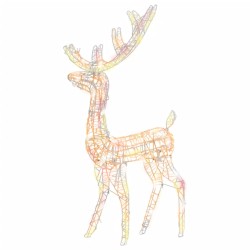 vidaXL Adorno de reno de Navidad acrílico de colores 140 LEDs 120 cm
