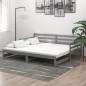 vidaXL Sofá cama extraíble madera maciza de pino gris 2x(90x200) cm vidaXL Sofá cama extraíble madera maciza de pino gris 2x(90x200) cm