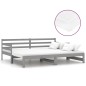 vidaXL Sofá cama extraíble madera maciza de pino gris 2x(90x200) cm vidaXL Sofá cama extraíble madera maciza de pino gris 2x(90x200) cm