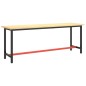 vidaXL Estructura banco de trabajo metal negro y rojo mate 210x50x79cm vidaXL Estructura banco de trabajo metal negro y rojo mate 210x50x79cm