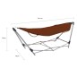 vidaXL Hamaca con soporte plegable marrón vidaXL Hamaca con soporte plegable marrón
