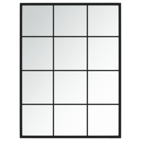 vidaXL Espejo de pared metal negro 80x60 cm