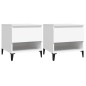 vidaXL Mesitas de noche 2 uds madera contrachapada blanco 50x46x50 cm vidaXL Mesitas de noche 2 uds madera contrachapada blanco 50x46x50 cm