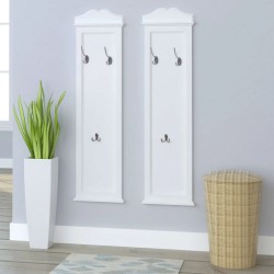vidaXL Percheros 2 unidades blancos