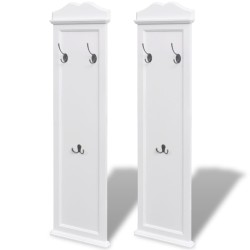 vidaXL Percheros 2 unidades blancos