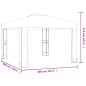 vidaXL Cenador con doble techo gris antracita 3x3 m