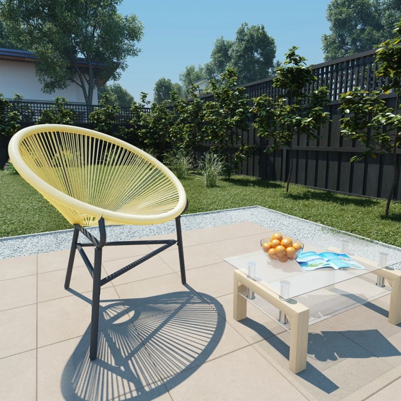 vidaXL Silla redonda Acapulco ratán sintético beige vidaXL Silla redonda Acapulco ratán sintético beige