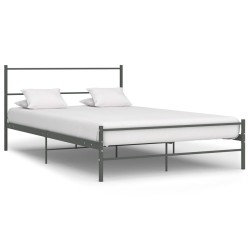 vidaXL Estructura de cama de metal gris 160x200 cm