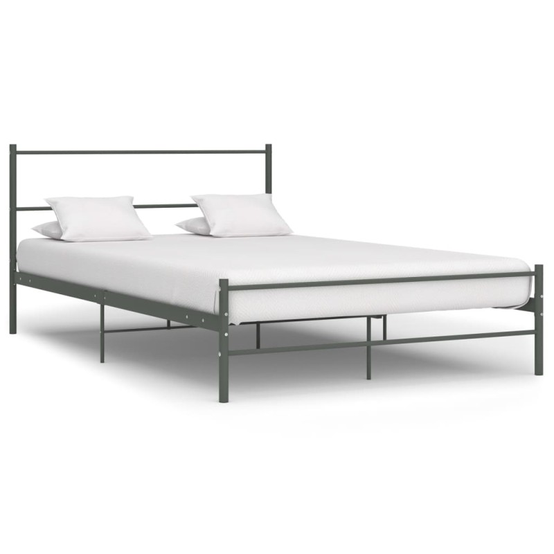 vidaXL Estructura de cama de metal gris 160x200 cm vidaXL Estructura de cama de metal gris 160x200 cm