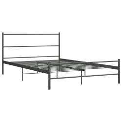 vidaXL Estructura de cama de metal gris 160x200 cm