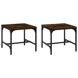 vidaXL Mesas auxiliares 2 uds contrachapada roble ahumado 40x40x35 cm