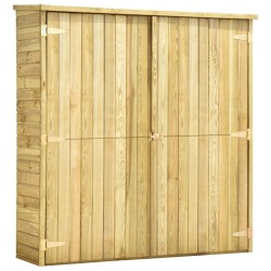 vidaXL Caseta herramientas jardín madera pino impregnada 163x50x171 cm