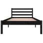 vidaXL Sofá cama madera maciza de pino negro 90x200 cm vidaXL Sofá cama madera maciza de pino negro 90x200 cm